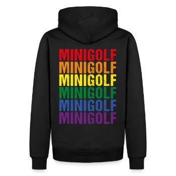Minigolf Minigolfer Golfball Indoor Minigolf LGBT - Männer Premium Bio Hoodie - Schwarz - Hinten - Nico (187cm)