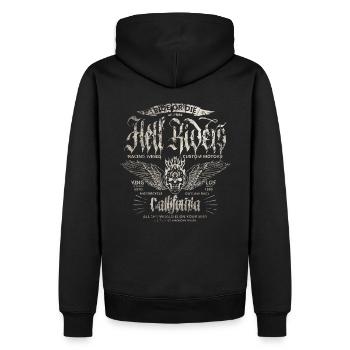 Biker Hell Riders California Chopper - Sweat à capuche Premium bio Homme - noir - Dos - Nico (187cm)