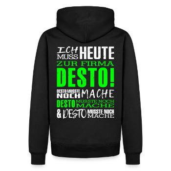 Firma Desto - Männer Premium Bio Hoodie - Schwarz - Hinten - Nico (187cm)