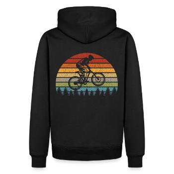 Vintage cadeau VTT VTT descente rétro - Sweat à capuche Premium bio Homme - noir - Dos - Nico (187cm)