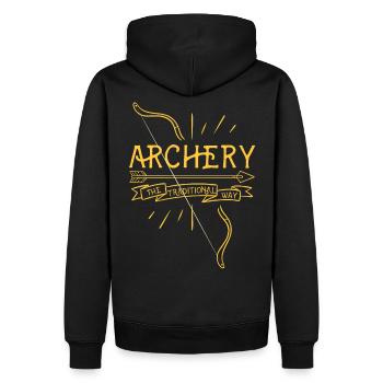 Sports à l’arc Tir à l’arc Archery - Sweat à capuche Premium bio Homme - noir - Dos - Nico (187cm)