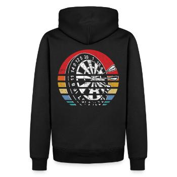 Vintage Fléchettes Fléchettes Rétro Fléchettes Cadeau - Sweat à capuche Premium bio Homme - noir - Dos - Nico (187cm)