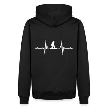 Snowboard cadeau de montagne sport d'hiver rythme cardiaque - Sweat à capuche Premium bio Homme - noir - Dos - Nico (187cm)