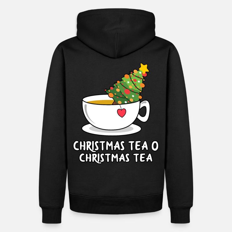 Sapin de Noël à Teetasse avec sapin - Sweat à capuche Premium bio Homme - noir