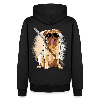 Mobs Jäger Hunde Tshirt - Männer Premium Bio Hoodie - Schwarz - Hinten - Nico (187cm)