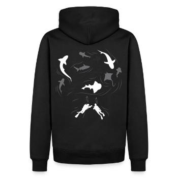 Lustiges Taucher Geschenk - Männer Premium Bio Hoodie - Schwarz - Hinten - Nico (187cm)
