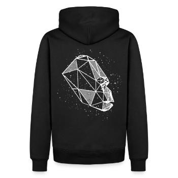 Signe du zodiaque des gorilles - Sweat à capuche Premium bio Homme - noir - Dos - Nico (187cm)