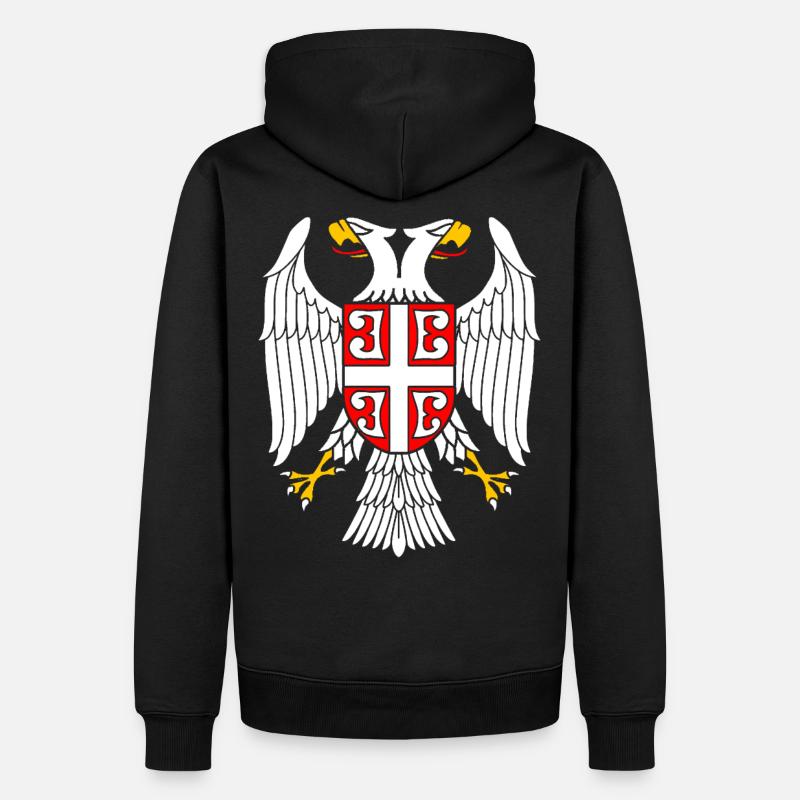 Aigle serbe - Sweat à capuche Premium bio Homme - noir