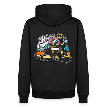 Snowmobile Race Winter Sports Extreme Sports Gift - Men’s Premium Organic Hoodie - black - Back - Nico (187cm)