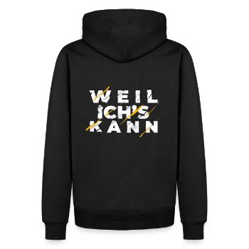 weil ich's kann - Männer Premium Bio Hoodie - Schwarz - Hinten - Nico (187cm)