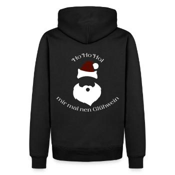 Noël Ho apporte-moi un vin chaud Nikolau - Sweat à capuche Premium bio Homme - noir - Dos - Nico (187cm)