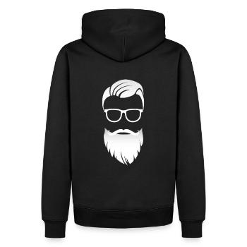 hipster Bart Brille Trend - Männer Premium Bio Hoodie - Schwarz - Hinten - Nico (187cm)