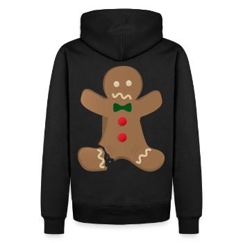 Oh Snap - Lebkuchen Mann - Männer Premium Bio Hoodie - Schwarz - Hinten - Nico (187cm)
