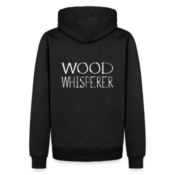 Bûcheron Forestier Ouvrier du bois - Sweat à capuche Premium bio Homme - noir - Dos - Nico (187cm)