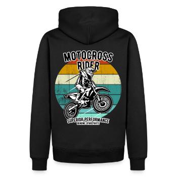 Motocross Supercross Dirt Bike Braap - Sweat à capuche Premium bio Homme - noir - Dos - Nico (187cm)