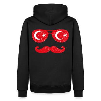 Drôle de t-shirt turc - Sweat à capuche Premium bio Homme - noir - Dos - Nico (187cm)