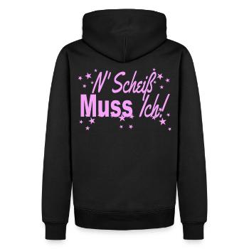 Feministin Feminismus N Scheiss muss ich - Männer Premium Bio Hoodie - Schwarz - Hinten - Nico (187cm)