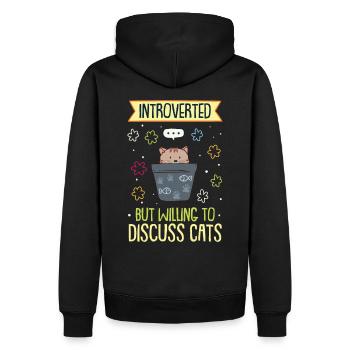 introverti - Sweat à capuche Premium bio Homme - noir - Dos - Nico (187cm)