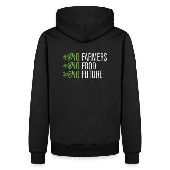 Pas d’agriculteurs - Pas de nourriture - Pas d’avenir - Farmer Farmer - Sweat à capuche Premium bio Homme - noir - Dos - Nico (187cm)