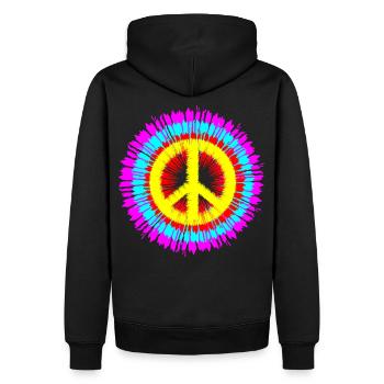 Symbole de paix signe de paix amour - Sweat à capuche Premium bio Homme - noir - Dos - Nico (187cm)