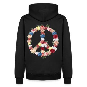 signe de la paix - Sweat à capuche Premium bio Homme - noir - Dos - Nico (187cm)