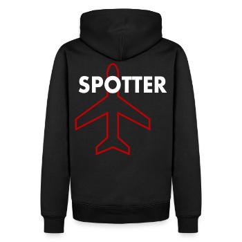 Planespotter Flugzeug Beobachter - Männer Premium Bio Hoodie - Schwarz - Hinten - Nico (187cm)