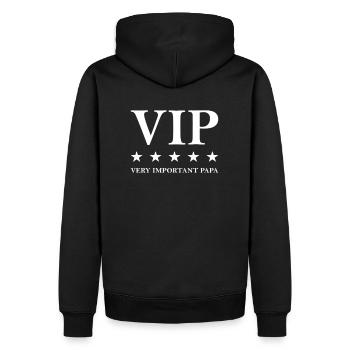 TRÈS IMPORTANT PAPA VIP père VIP papa cadeau - Sweat à capuche Premium bio Homme - noir - Dos - Nico (187cm)