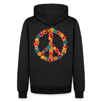 paix - Sweat à capuche Premium bio Homme - noir - Dos - Nico (187cm)
