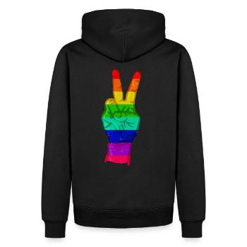 Arc-en-ciel de signe de paix - Sweat à capuche Premium bio Homme - noir - Dos - Nico (187cm)