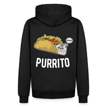Purrito burrito taco cat - Men’s Premium Organic Hoodie - black - Back - Nico (187cm)