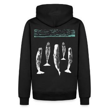 spermwhale plain white - Sweat à capuche Premium bio Homme - noir - Dos - Nico (187cm)