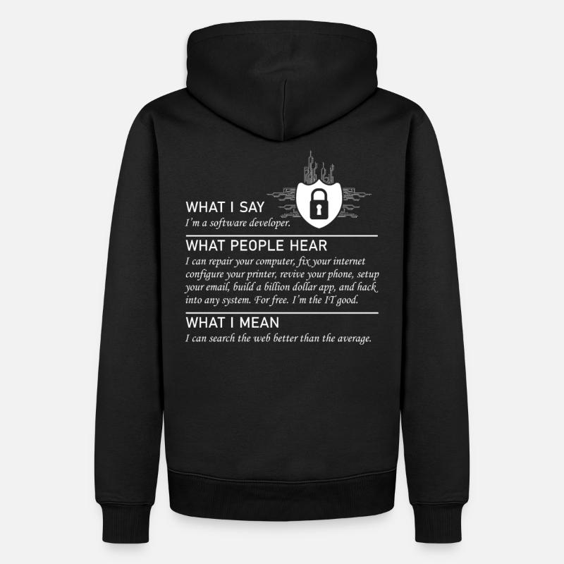 Software developer Funny programmer - Men’s Premium Organic Hoodie - black