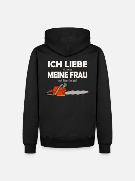 Kettensäge Holzfäller Motorsäge - Männer Premium Bio Hoodie - Schwarz