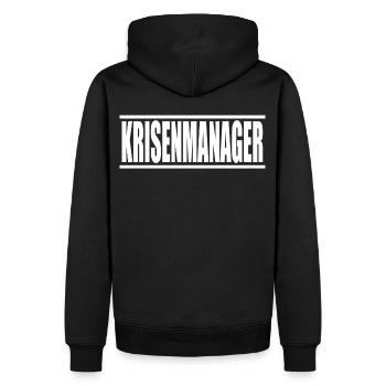 Krisenmanager,Notfall Katastrophe Unglück Shirt - Männer Premium Bio Hoodie - Schwarz - Hinten - Nico (187cm)