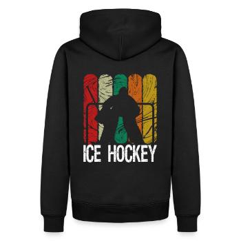 Eishockey Hockey Goalie Bodycheck Lustig Geschenk - Männer Premium Bio Hoodie - Schwarz - Hinten - Nico (187cm)