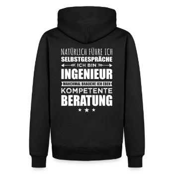 Ingenieur Beruf Spruch Geschenk Kollegen Arbeit - Männer Premium Bio Hoodie - Schwarz - Hinten - Nico (187cm)