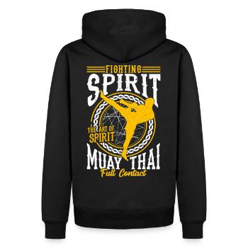 Muay Thai Boxing Kickboxer Martial Arts Cadeau - Sweat à capuche Premium bio Homme - noir - Dos - Nico (187cm)