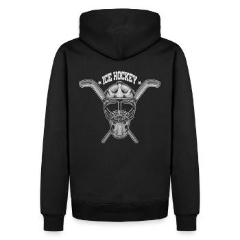 Eishockey Hockey Goalie Bodycheck Lustig Geschenk - Männer Premium Bio Hoodie - Schwarz - Hinten - Nico (187cm)