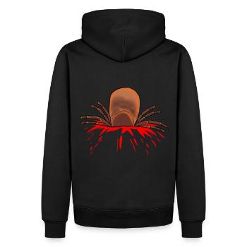Zecke Blutig Blutsauger Insekt Insekten Natur Tier - Männer Premium Bio Hoodie - Schwarz - Hinten - Nico (187cm)