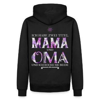 Ich habe zwei Titel Mama und Oma - Männer Premium Bio Hoodie - Schwarz - Hinten - Nico (187cm)