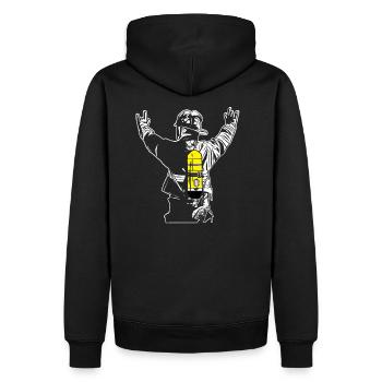 Firefighters man rock hand, firemen 112, victory shirt - Men’s Premium Organic Hoodie - black - Back - Nico (187cm)