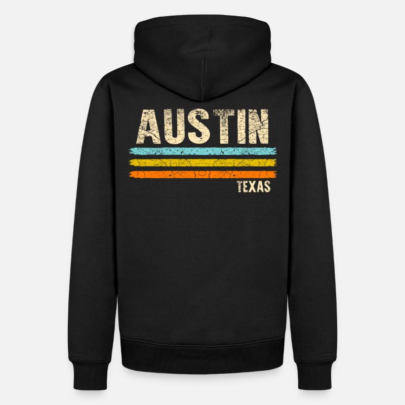Austin Texas - Männer Premium Bio Hoodie - Schwarz