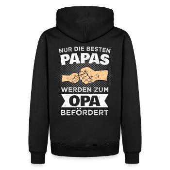 Nur die bestens Papas werden zum Opa befördert - Männer Premium Bio Hoodie - Schwarz - Hinten - Nico (187cm)