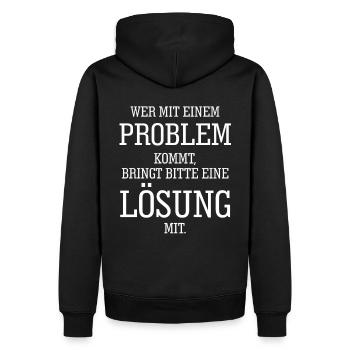 Problemlösung Tshirt Problem Lösung Lustig Sprüche - Männer Premium Bio Hoodie - Schwarz - Hinten - Nico (187cm)