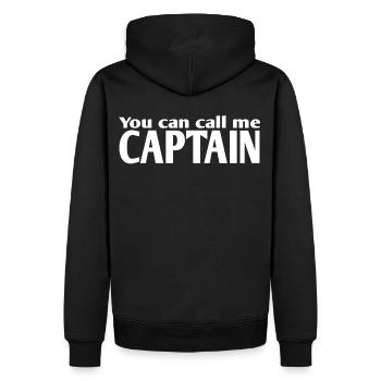 You can call me Captain - Das Kapitäns-Geschenk - Männer Premium Bio Hoodie - Schwarz - Hinten - Nico (187cm)