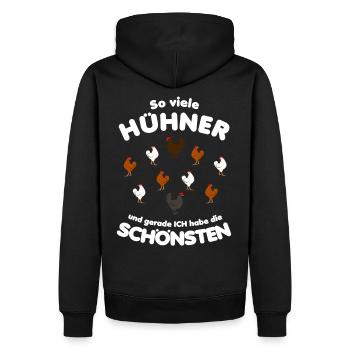 So viele Hühner ich habe die Schönsten Huhn Bauer - Männer Premium Bio Hoodie - Schwarz - Hinten - Nico (187cm)