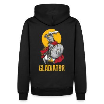 Gladiateur guerrier spartiate combat cadeau guerrier - Sweat à capuche Premium bio Homme - noir - Dos - Nico (187cm)