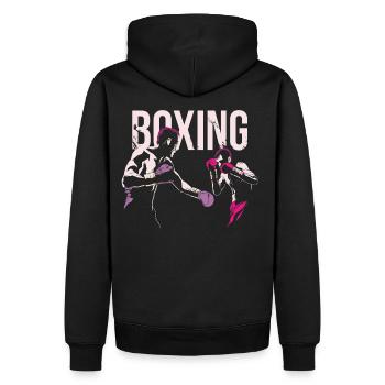 Boxing, boxing, boxing, boxer, fight jersey shirt - Men’s Premium Organic Hoodie - black - Back - Nico (187cm)