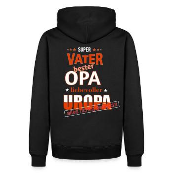 Vater Opa Uropa Geschenk - Männer Premium Bio Hoodie - Schwarz - Hinten - Nico (187cm)