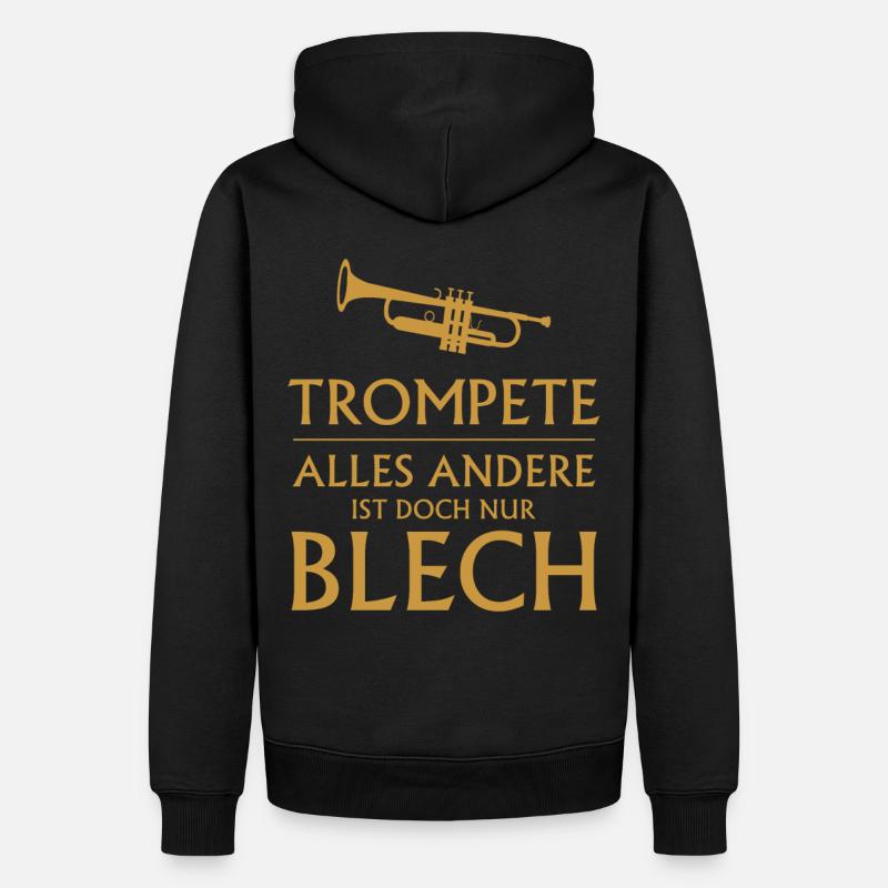 Trompete Blech Geschenk - Männer Premium Bio Hoodie - Schwarz